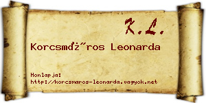 Korcsmáros Leonarda névjegykártya